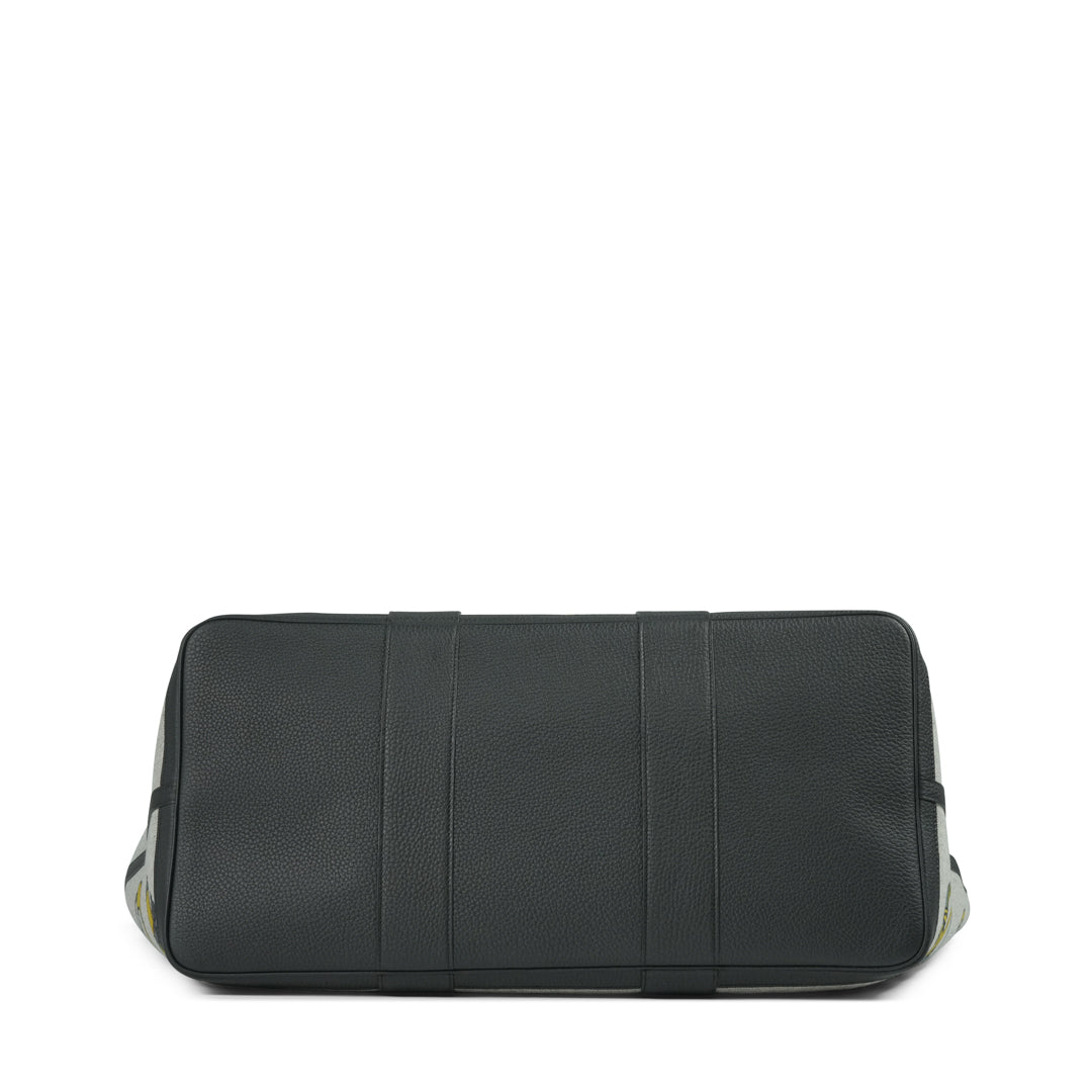 Hermès Garden Party 49 Voyage Veau Negonda / Toile H Ecru-Noir