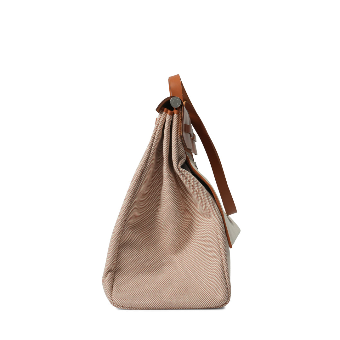 Hermès Herbag 50 Zip Cabine Criss Viking Toile H / Vache Hunter Gold