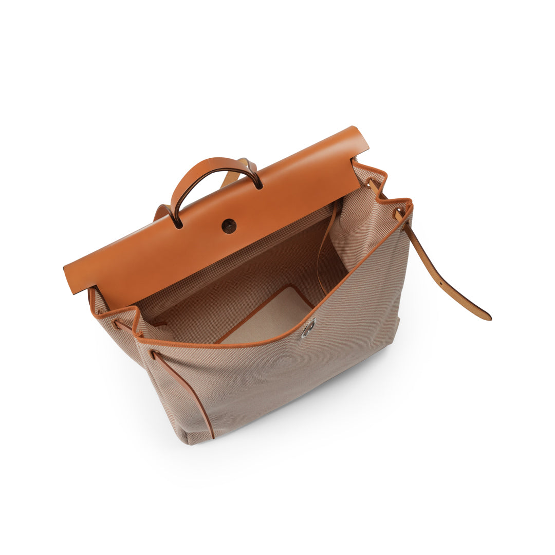 Hermès Herbag 50 Zip Cabine Criss Viking Toile H / Vache Hunter Gold
