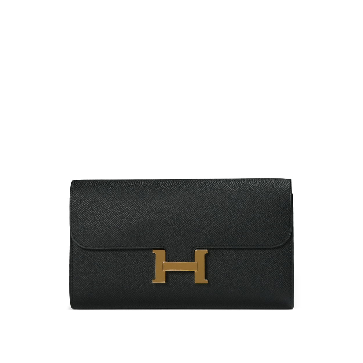 Hermès Constance To Go Wallet Epsom / Cordage Webbing Noir / Noir-Gris Misty