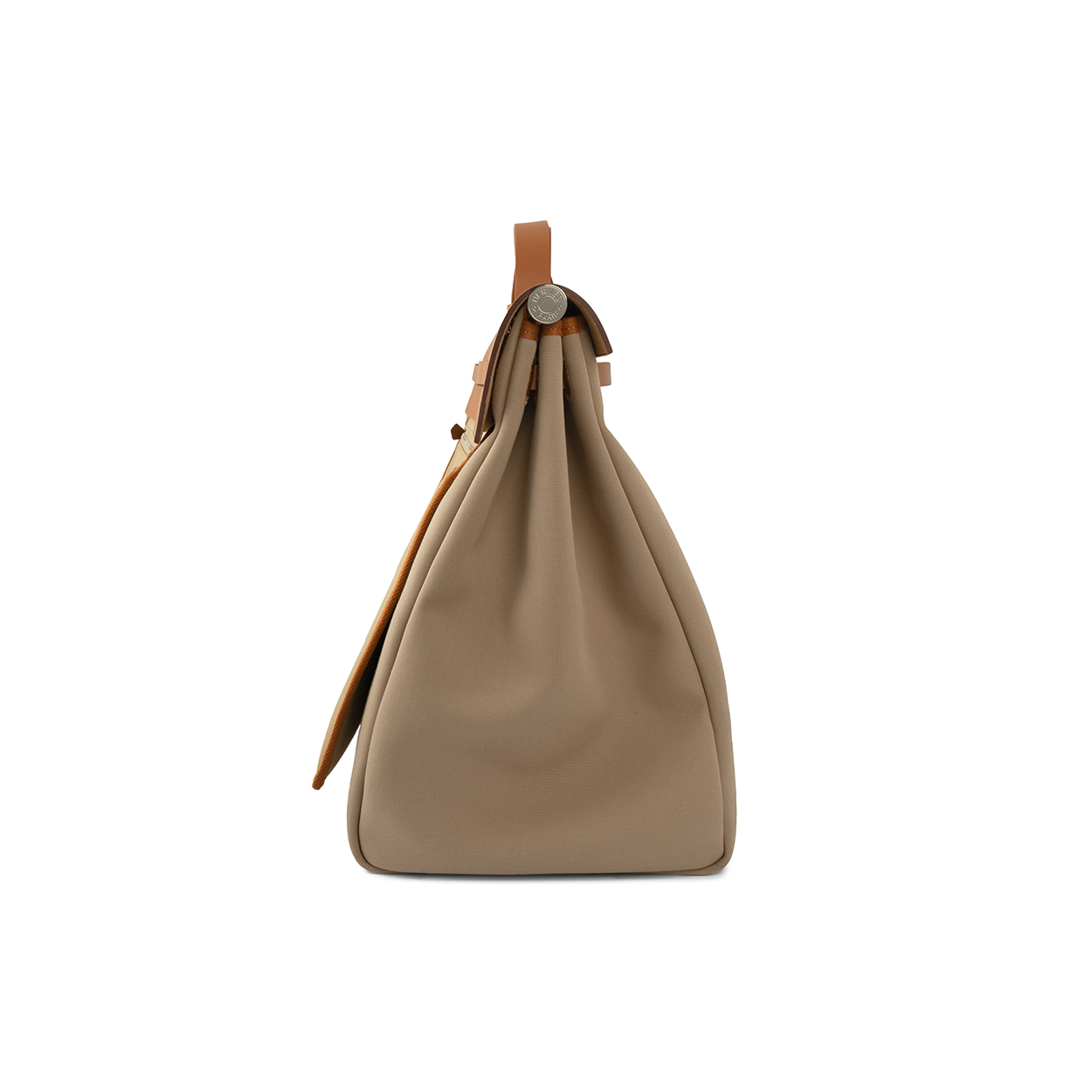 Hermès Herbag 50 Zip Cabine Toile H / Vache Hunter Gold / Beige Marfa
