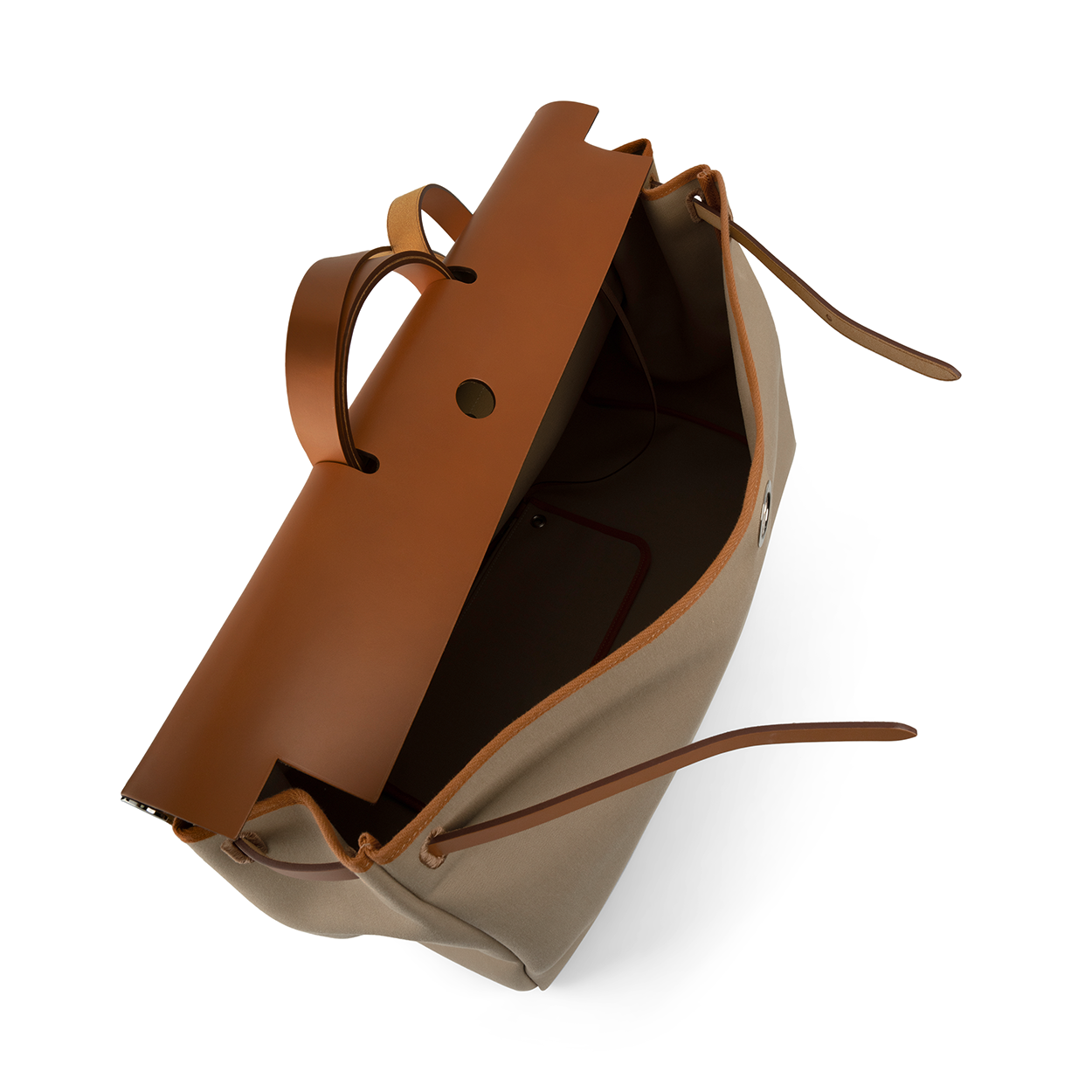 Hermès Herbag 50 Zip Cabine Toile H / Vache Hunter Gold / Beige Marfa