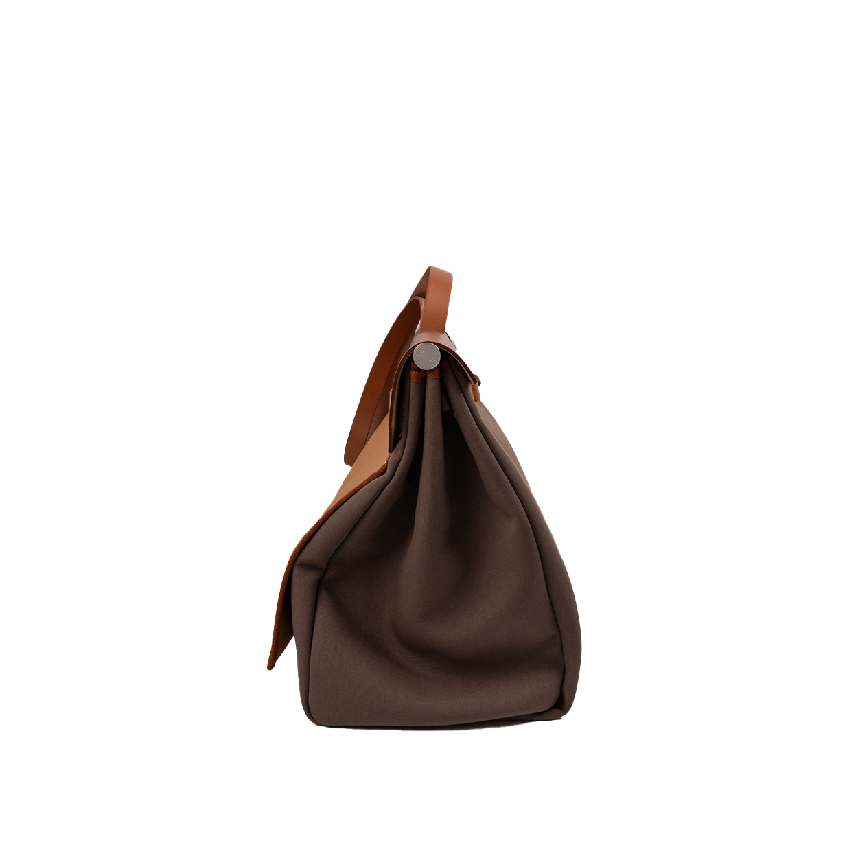 Hermès Herbag 50 Zip Cabine Toile H / Vache Hunter Gold / Étoupe Dune