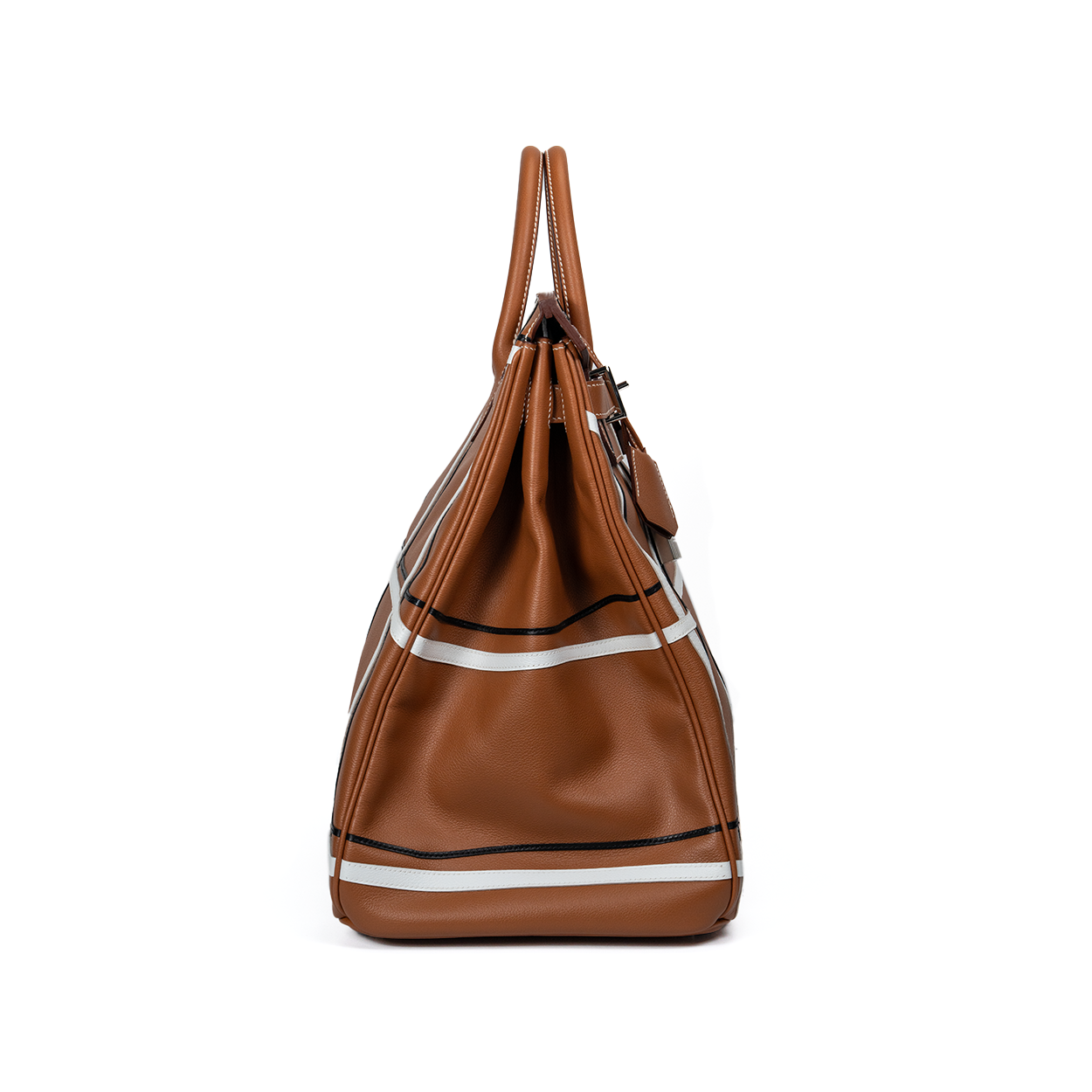 Hermès HAC 40 Carreaux Evercolor / Evergrain Gold / White /Black