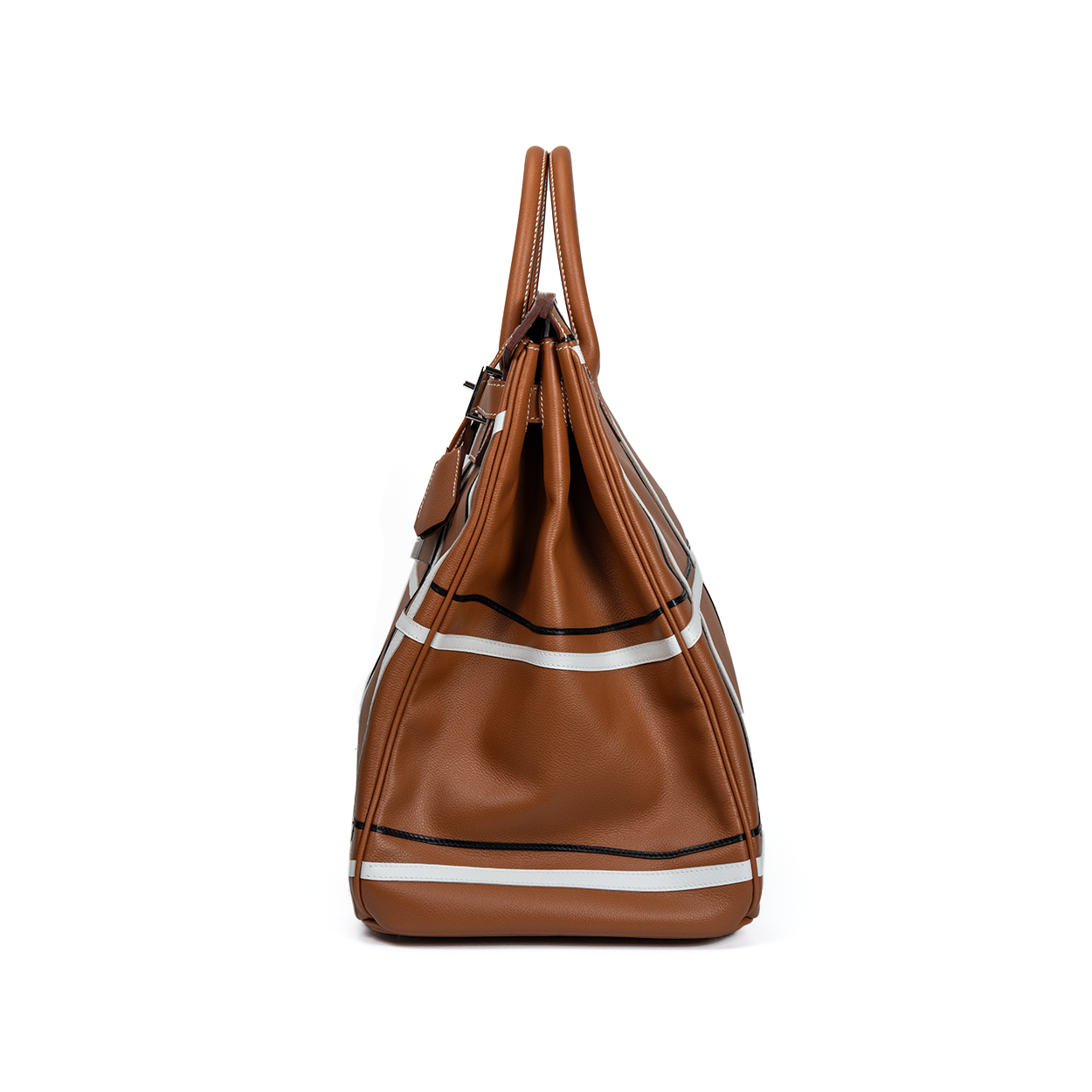 Hermès HAC 40 Carreaux Evercolor / Evergrain Gold / White /Black