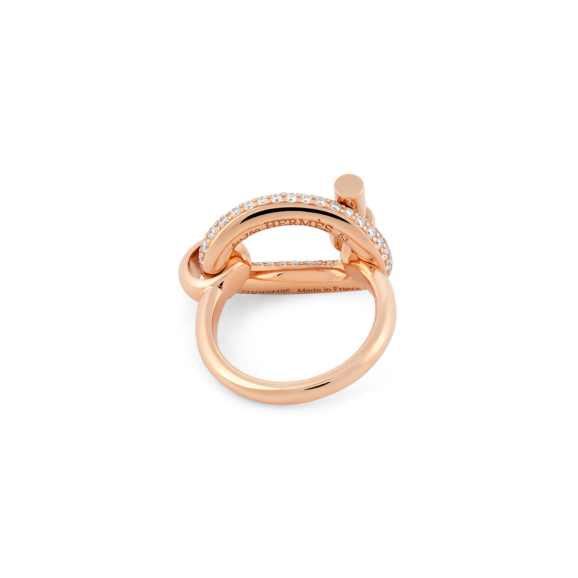 Hermés Adage Ring Rosegold and Diamond Size 53