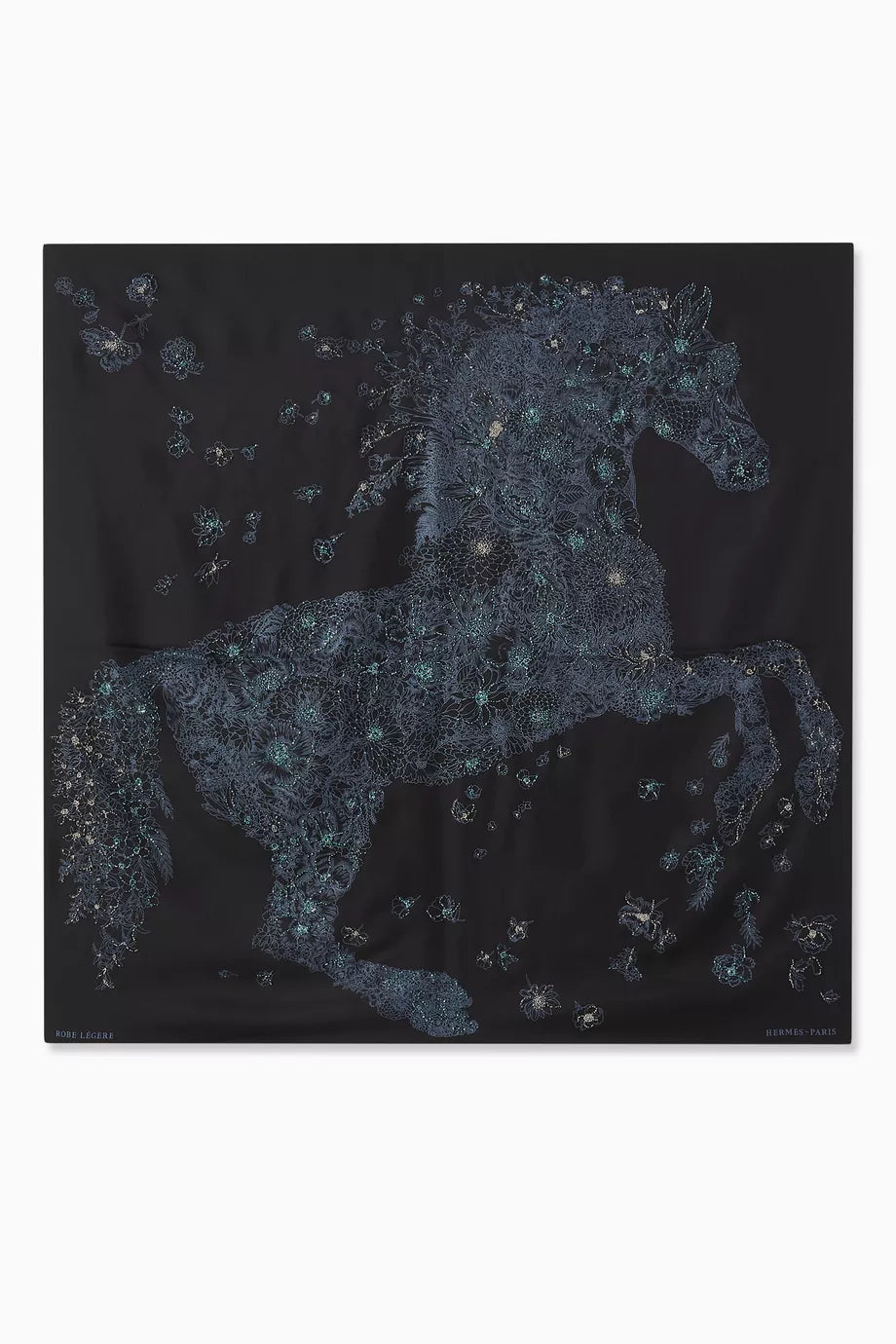 Hermès Robe Legere Embroidered Scarf 90 in Silk