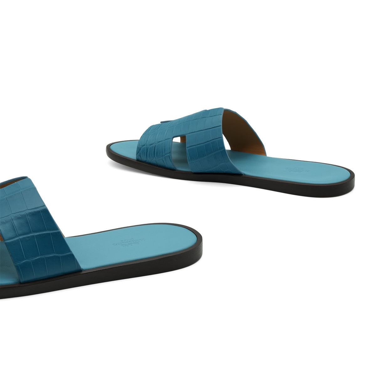 Hermès Izmir Sandal - Blue/Matte Niloticus Crocodile (45)