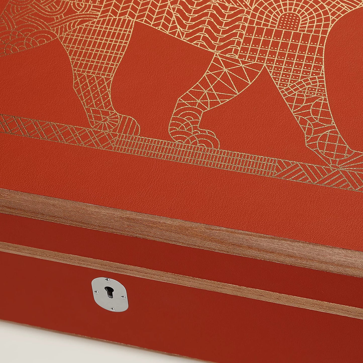 Hermès Amalthee Panthera Deco watch and jewelry box, large model