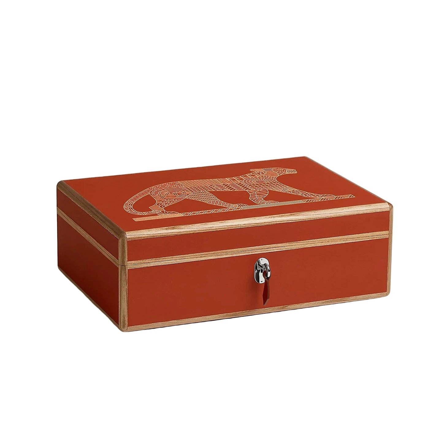 Hermès Amalthee Panthera Deco watch and jewelry box, large model