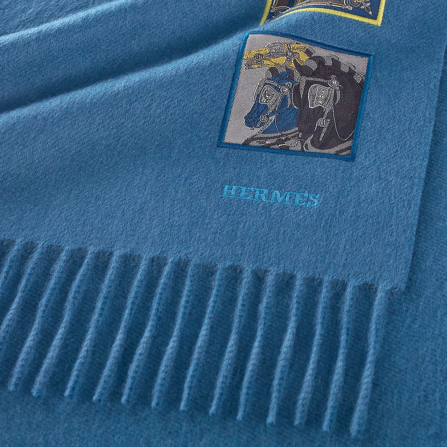 Hermès "Badges Soie scarf (Bleu Horizon) "