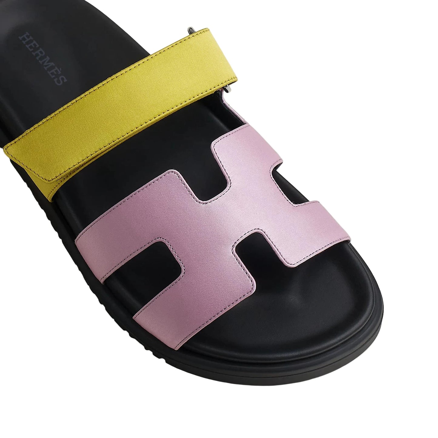 Hermès Chypre Sandal Size : 39 (Violet Pétale/Vert Lime Satin)