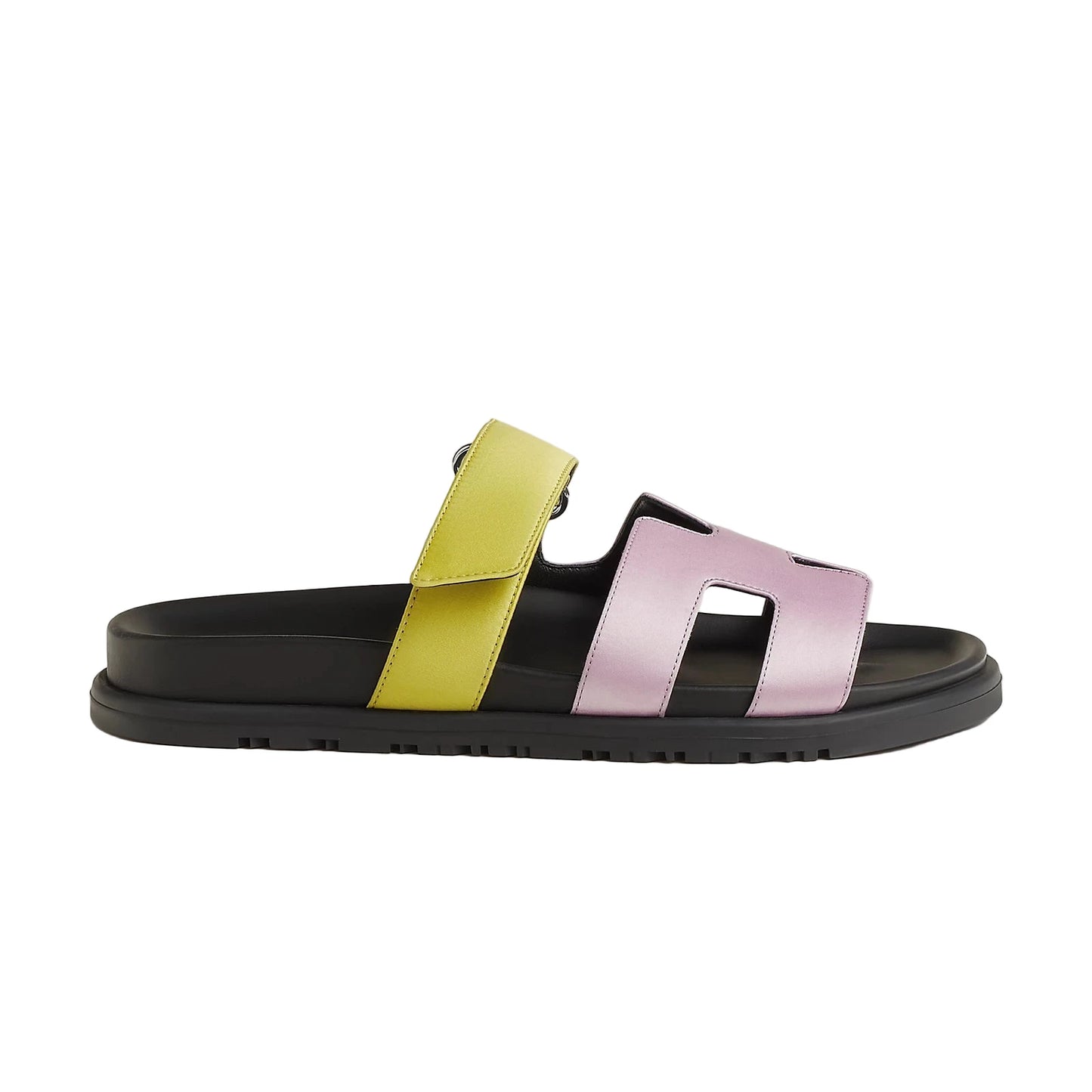 Hermès Chypre Sandal Size : 39 (Violet Pétale/Vert Lime Satin)