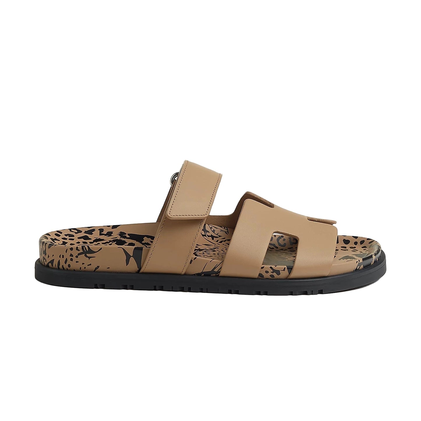 Hermès Chypre Sandal Size: 36.5 (Beige Argile Leopard Print)