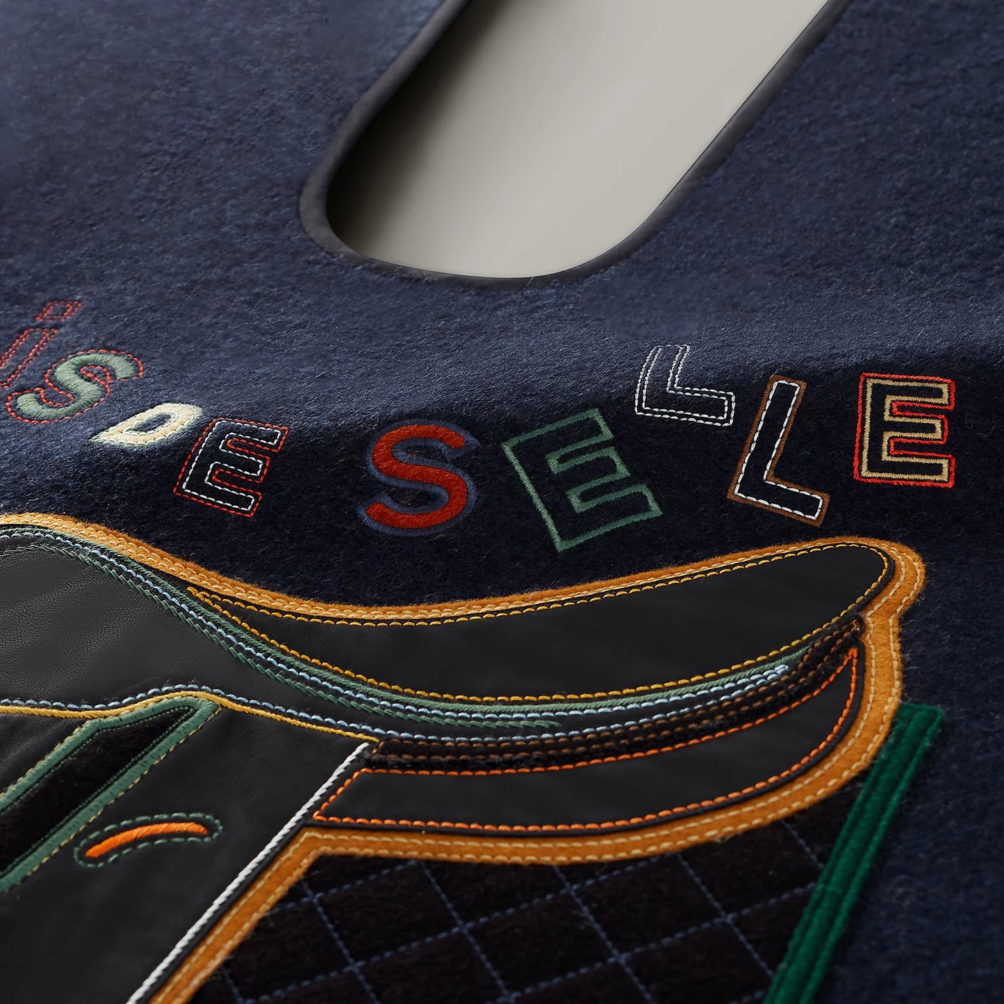 Hermès College Poncho - Marine/Anthracite