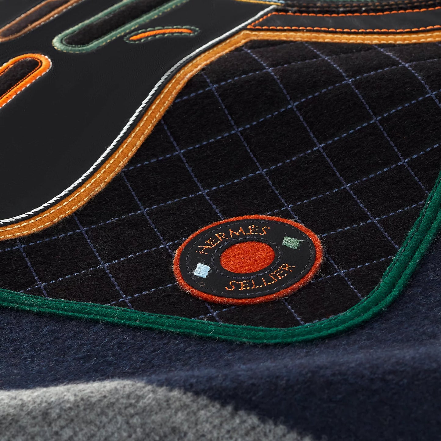 Hermès College poncho Marine / Anthracite