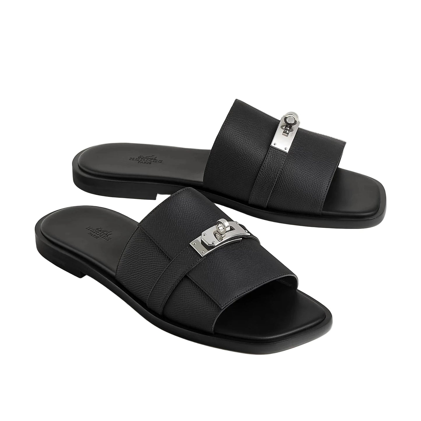 Hermès Gabriel Sandal (Noir, canvas) (45)