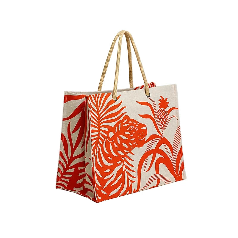 Hermès Tigre a l'Ananas beach bag