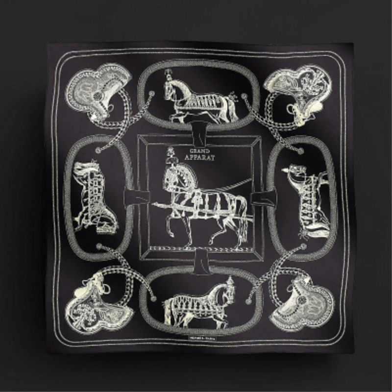 Hermès Grand Appart Scarf 90 - HG/Noir/Crème