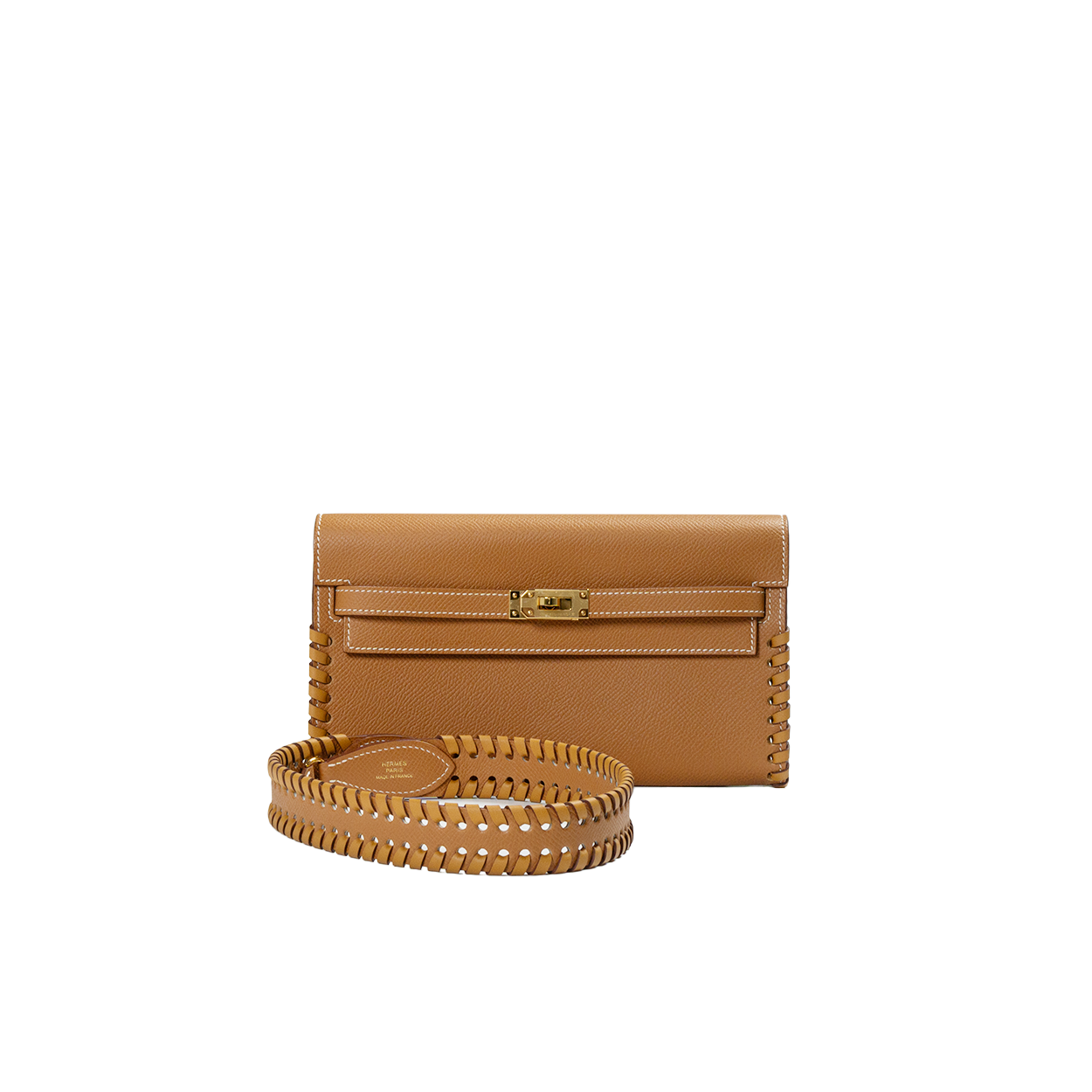 Hermès Kelly To Go Tressage Wallet Bag - Gold - 2024
