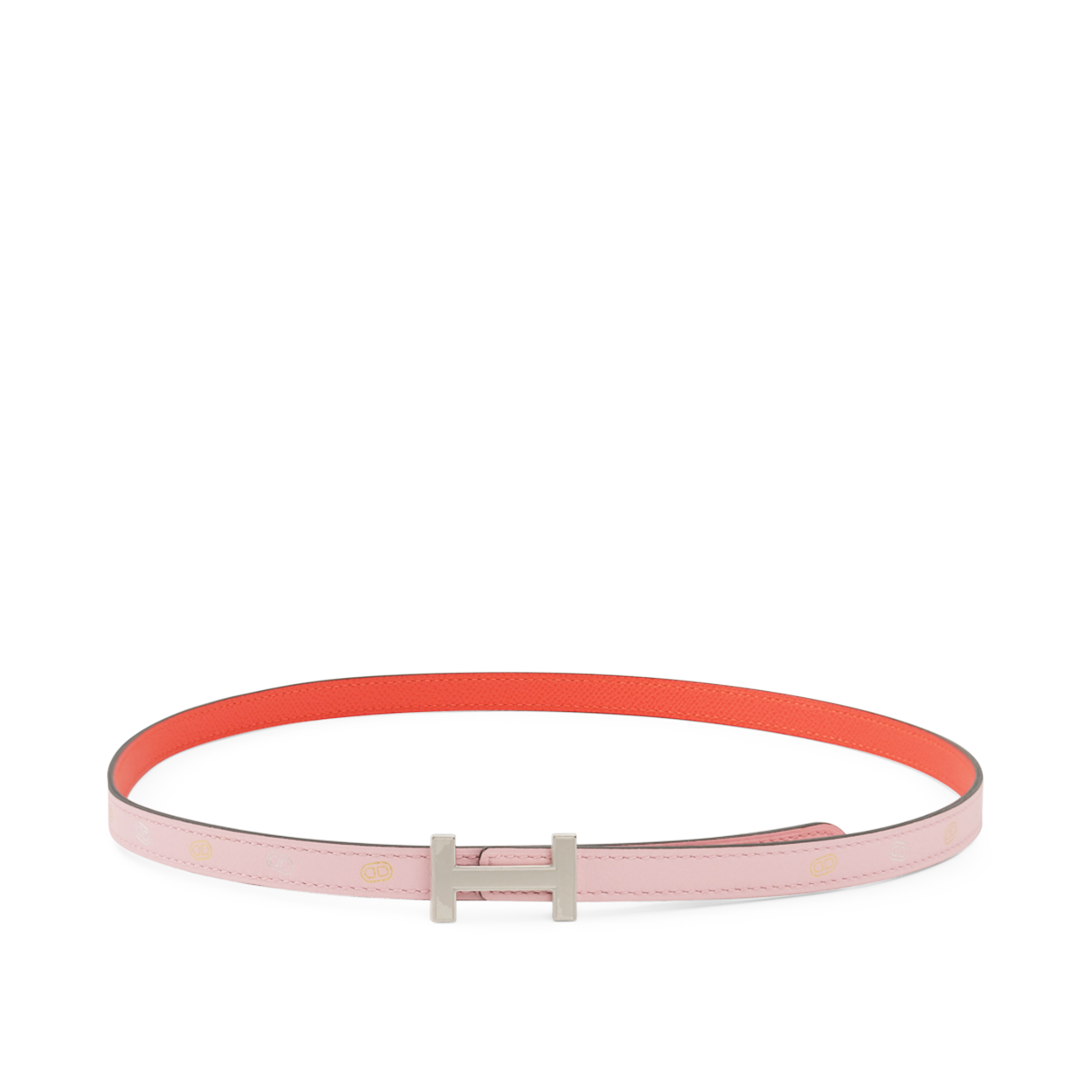 Hermès Focus Belt 13 Buckle & Reversible Leather Strap - Rose Sakura/Red Field