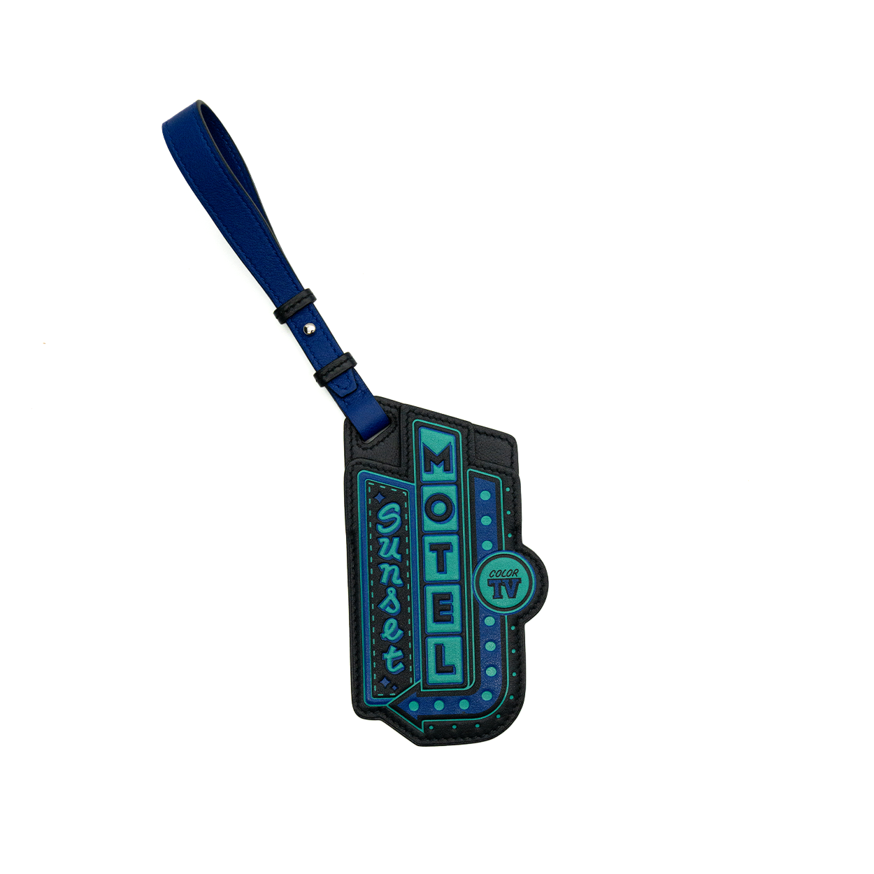 Hermès Motel Luggage Tag - Bleu Indigo/Noir/Vert