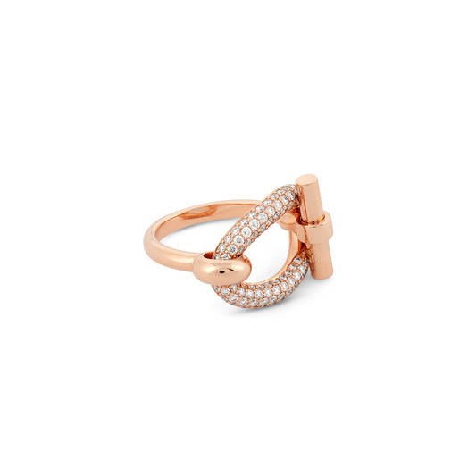 Hermés Adage Ring Rosegold and Diamond Size 53