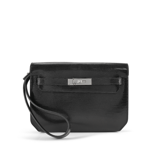 Hermès  Kelly Dépêches 25 Lizard Niloticus Noir - 2025