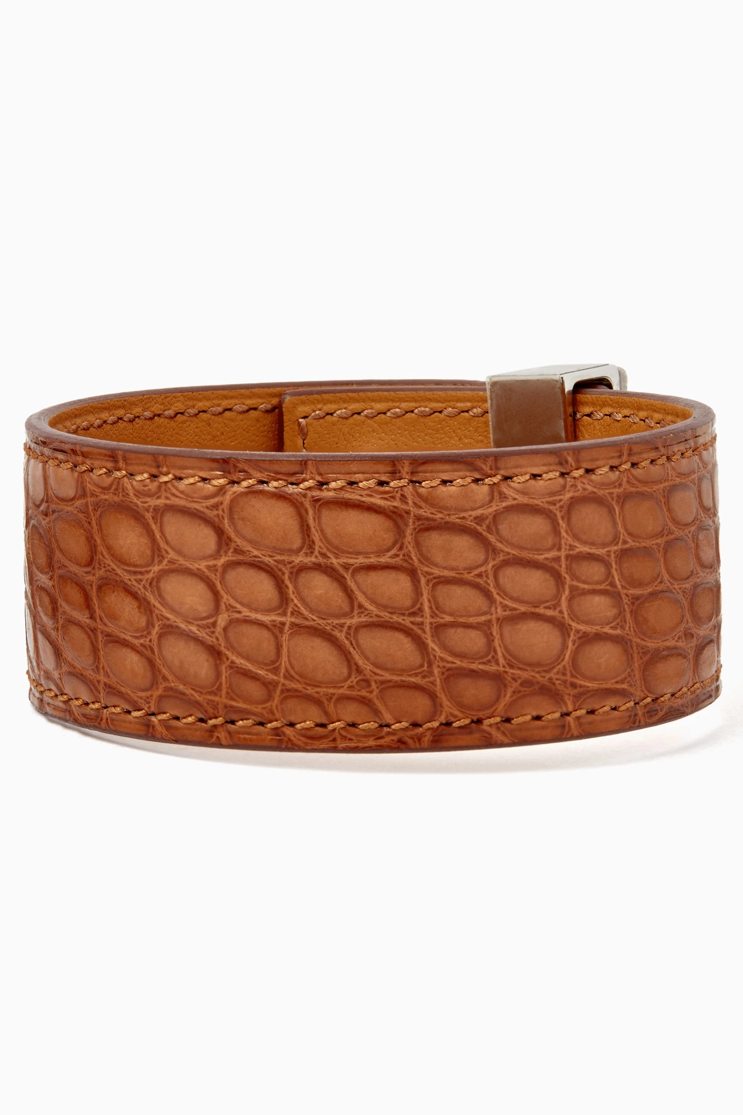 Hermès Collier de Chien 24 Bracelet - Fauve Alligator