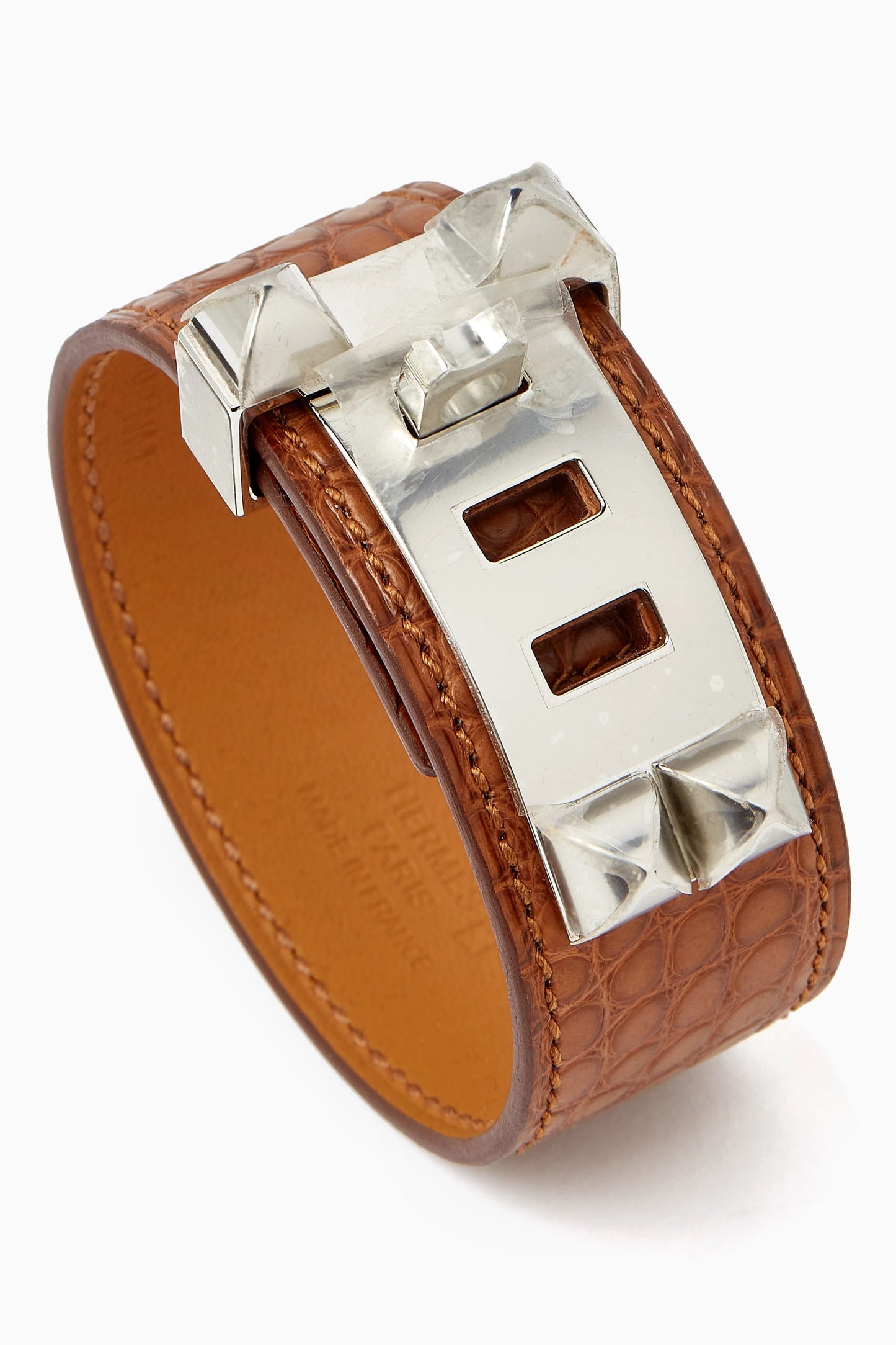 Hermès Collier de Chien 24 Bracelet - Fauve Alligator