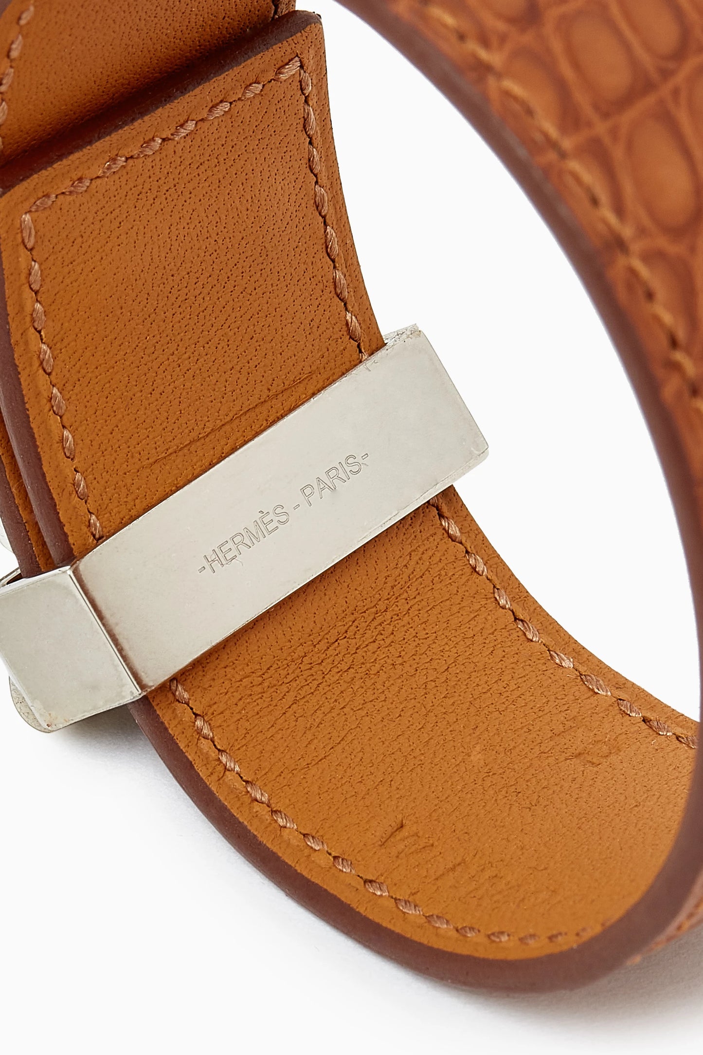 Hermès Collier de Chien 24 Bracelet - Fauve Alligator