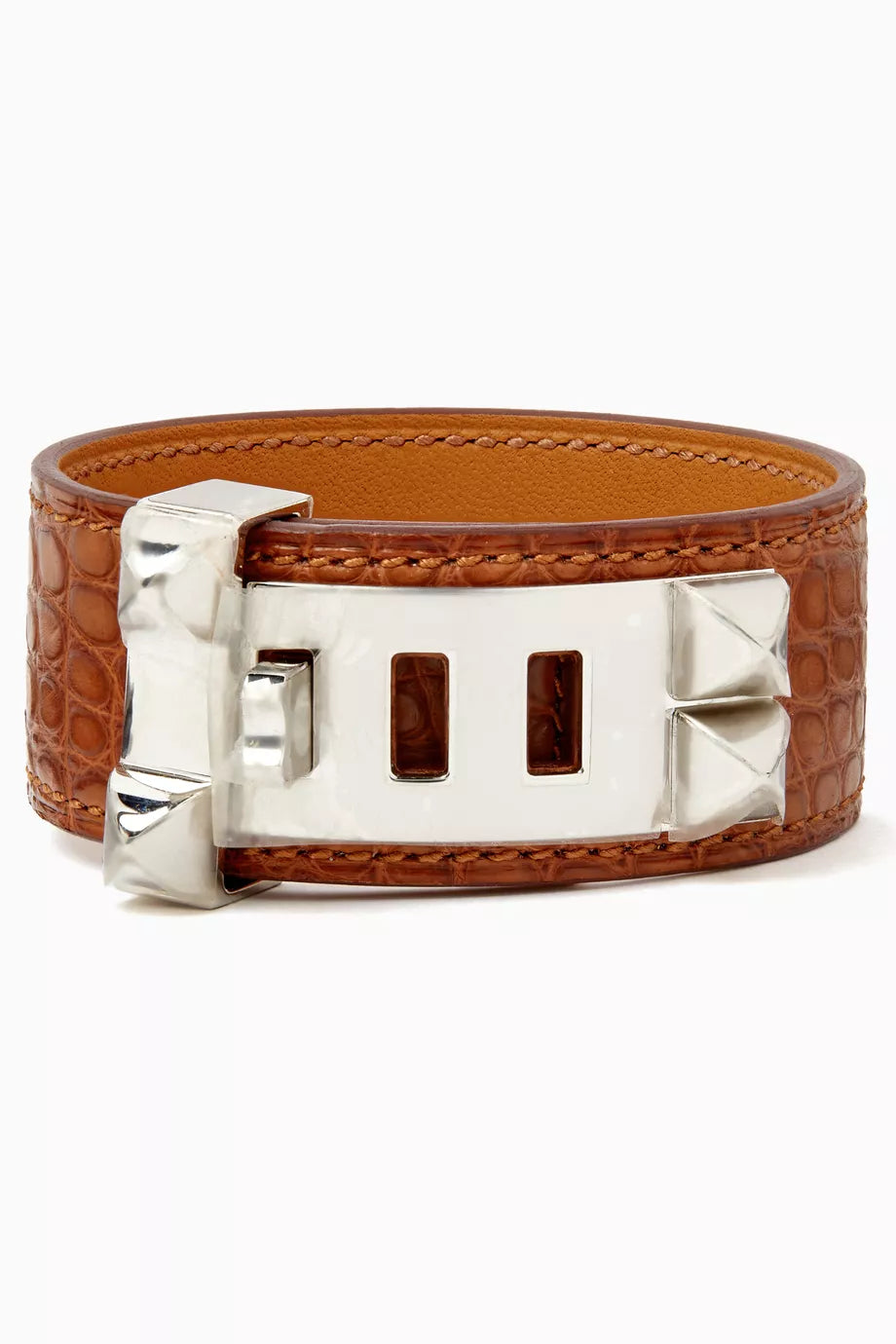 Hermès Collier de Chien 24 Bracelet - Fauve Alligator