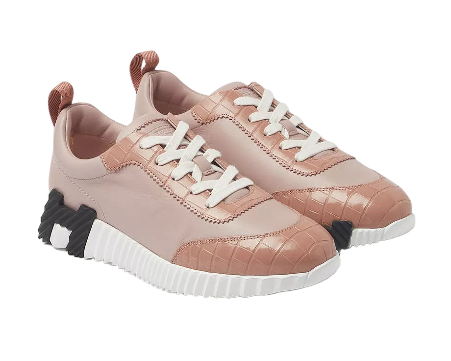 Hermès Bouncing Sneaker - Rose Porshe/Alligator (39)