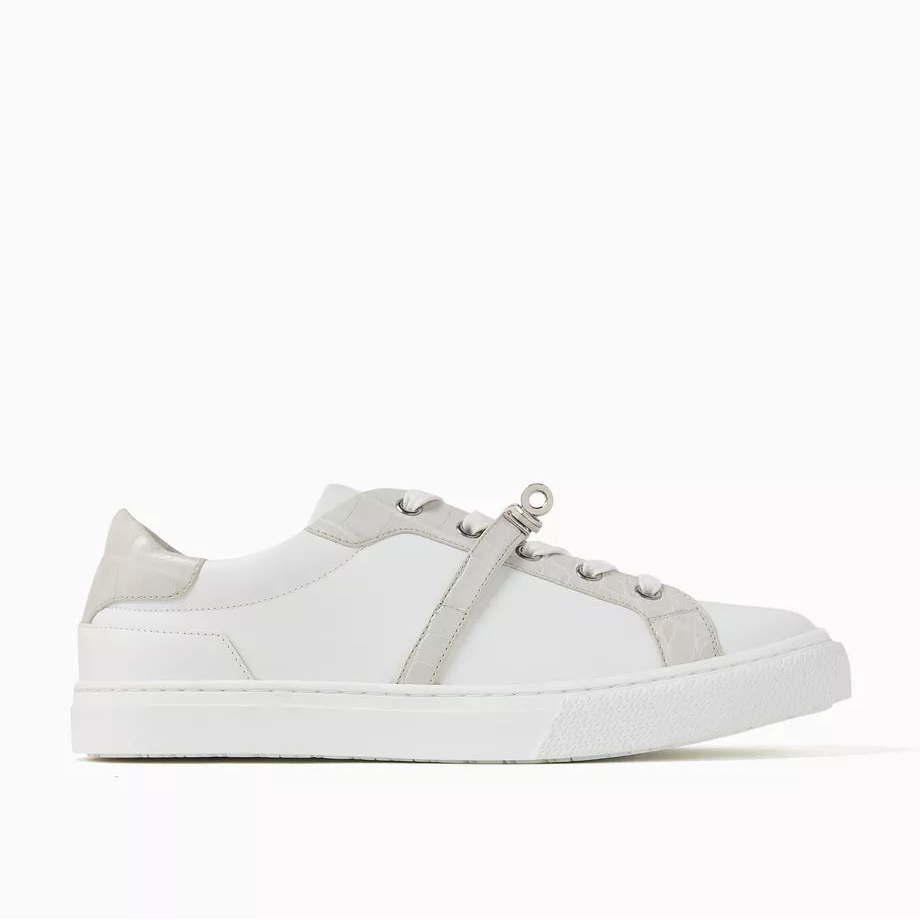 Hermès Glaise Alligator Leather Day Sneakers - Blanc/Beige (40)