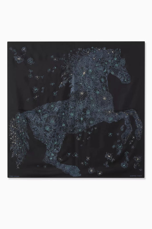 Hermès Robe Legere Embroidered Scarf 90 in Silk