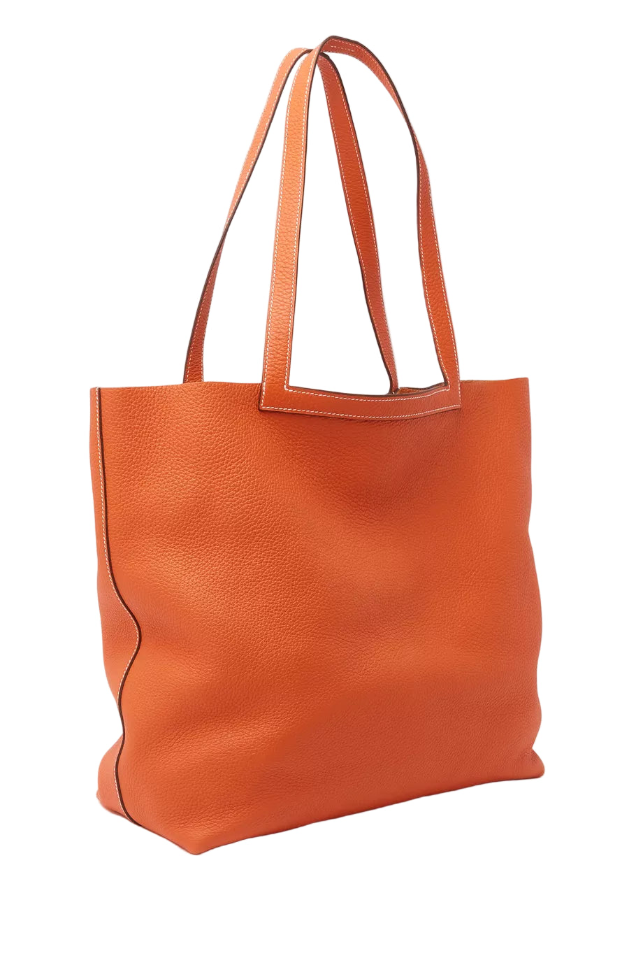 Hermès Cabasellier Tote Bag In Leather - Orange Poopy