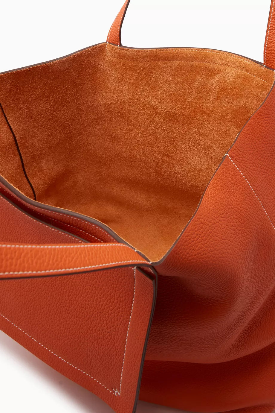 Hermès Cabasellier Tote Bag In Leather - Orange Poopy