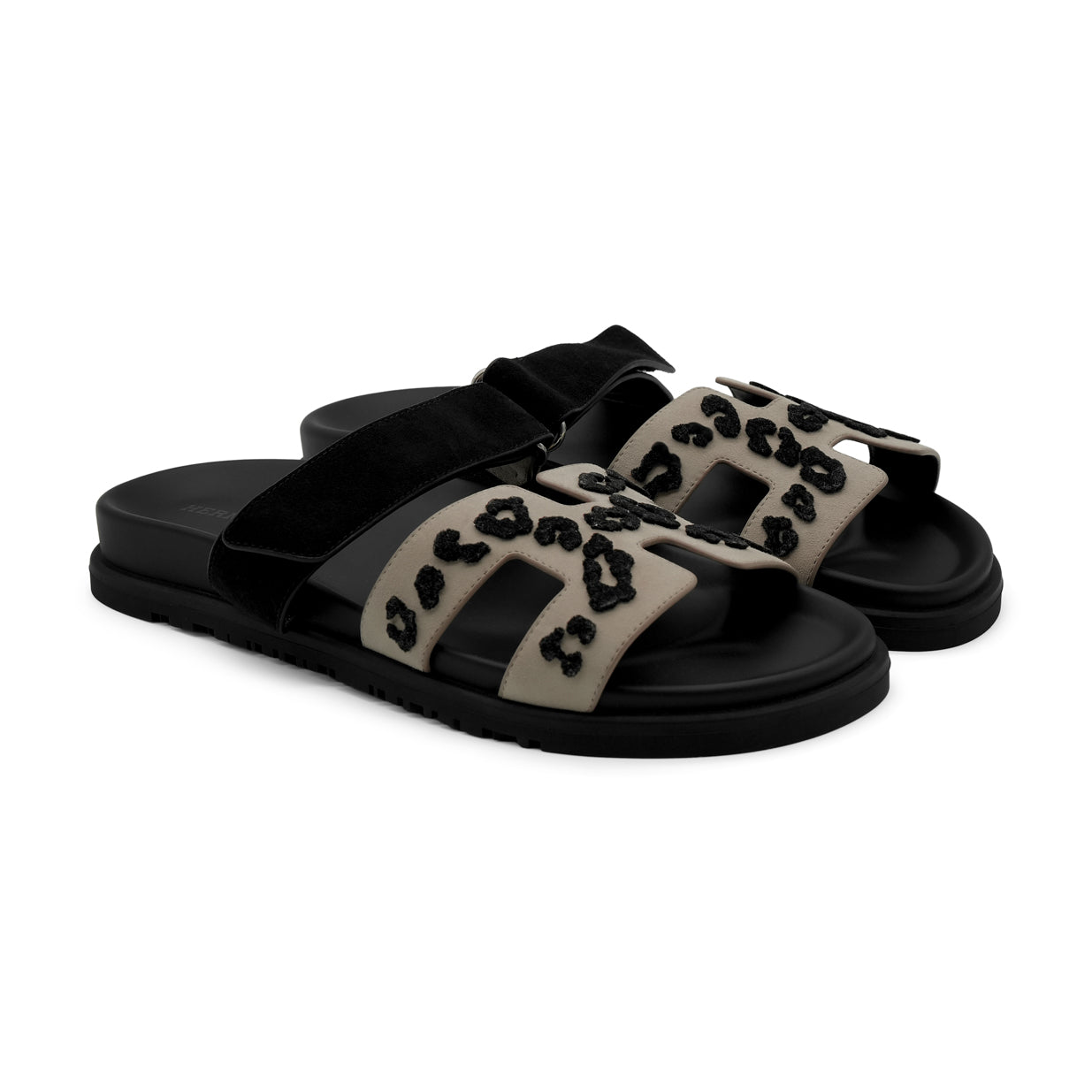 Hermès Chypre Sandal - Beige Esquisse/Noir Suede (38.5)