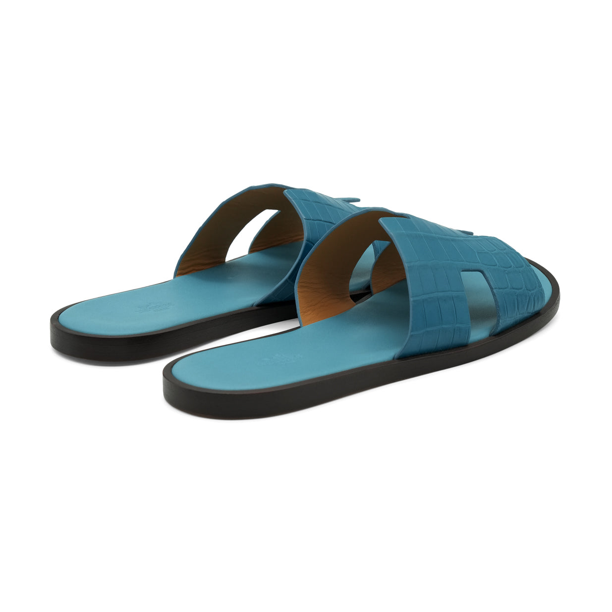 Hermès Izmir Sandal - Blue/Matte Niloticus Crocodile (45)