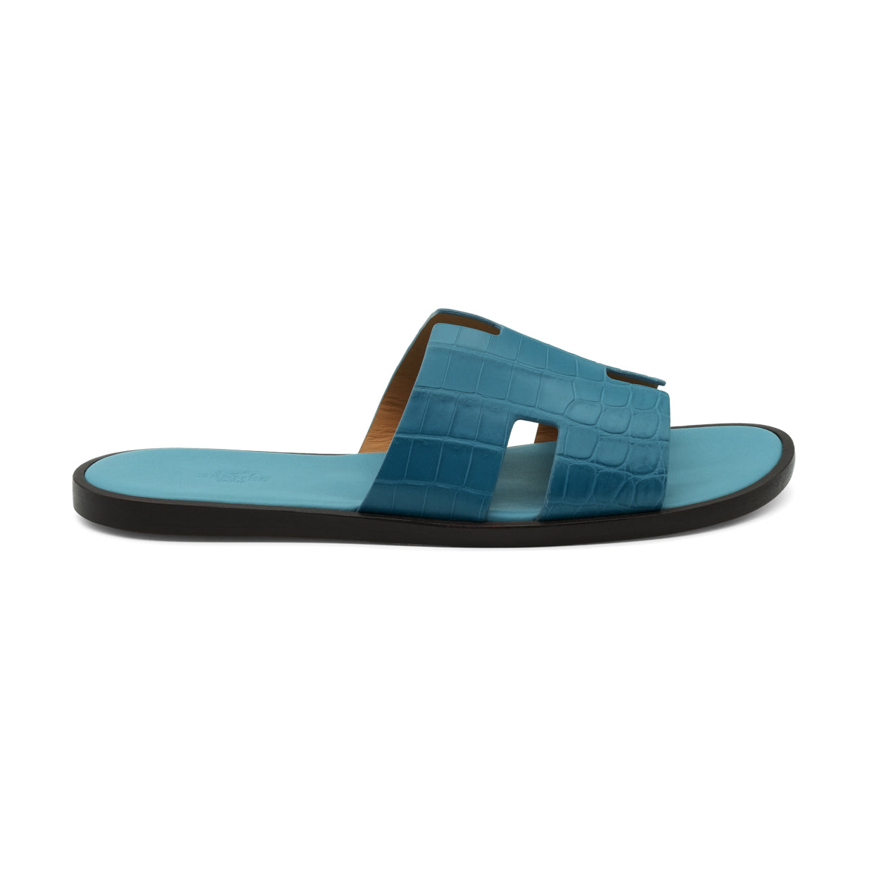 Hermès Izmir Sandal - Blue/Matte Niloticus Crocodile (45)