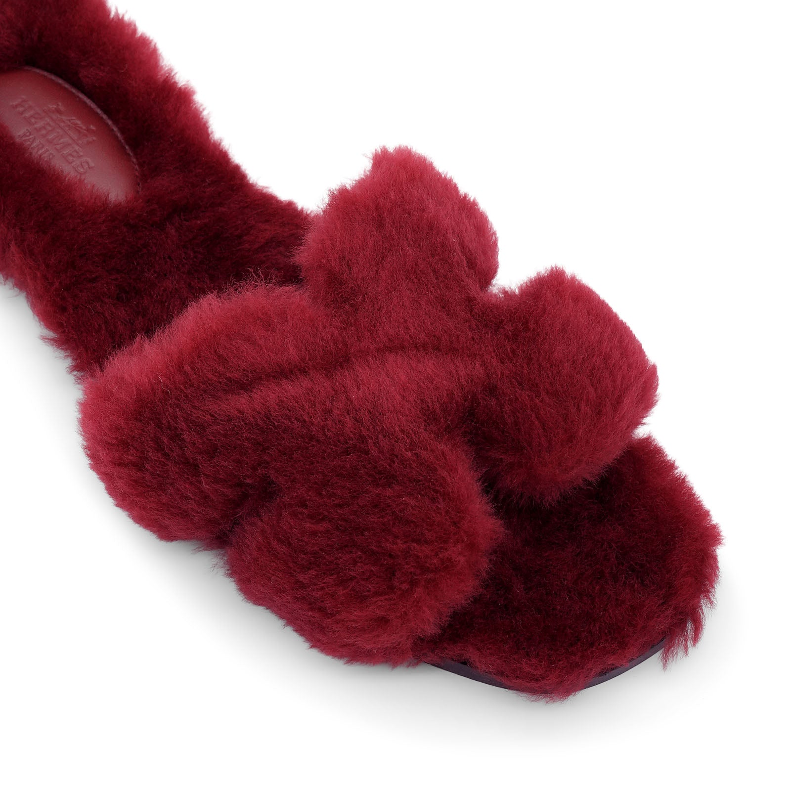 Hermès Oran Sandal - Rouge H/Shearling (39.5)