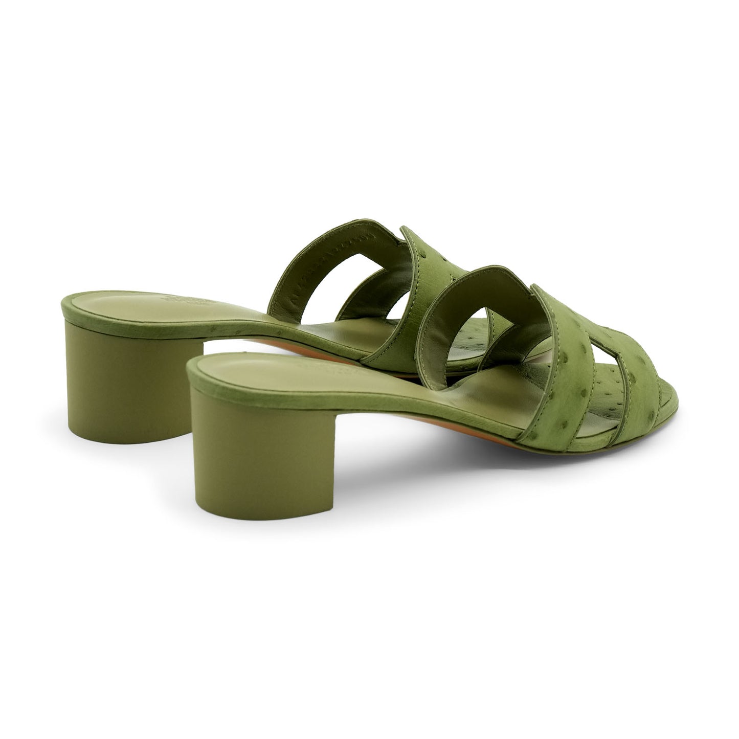 Hermès Oasis Sandal - Vert Ostrich (39)