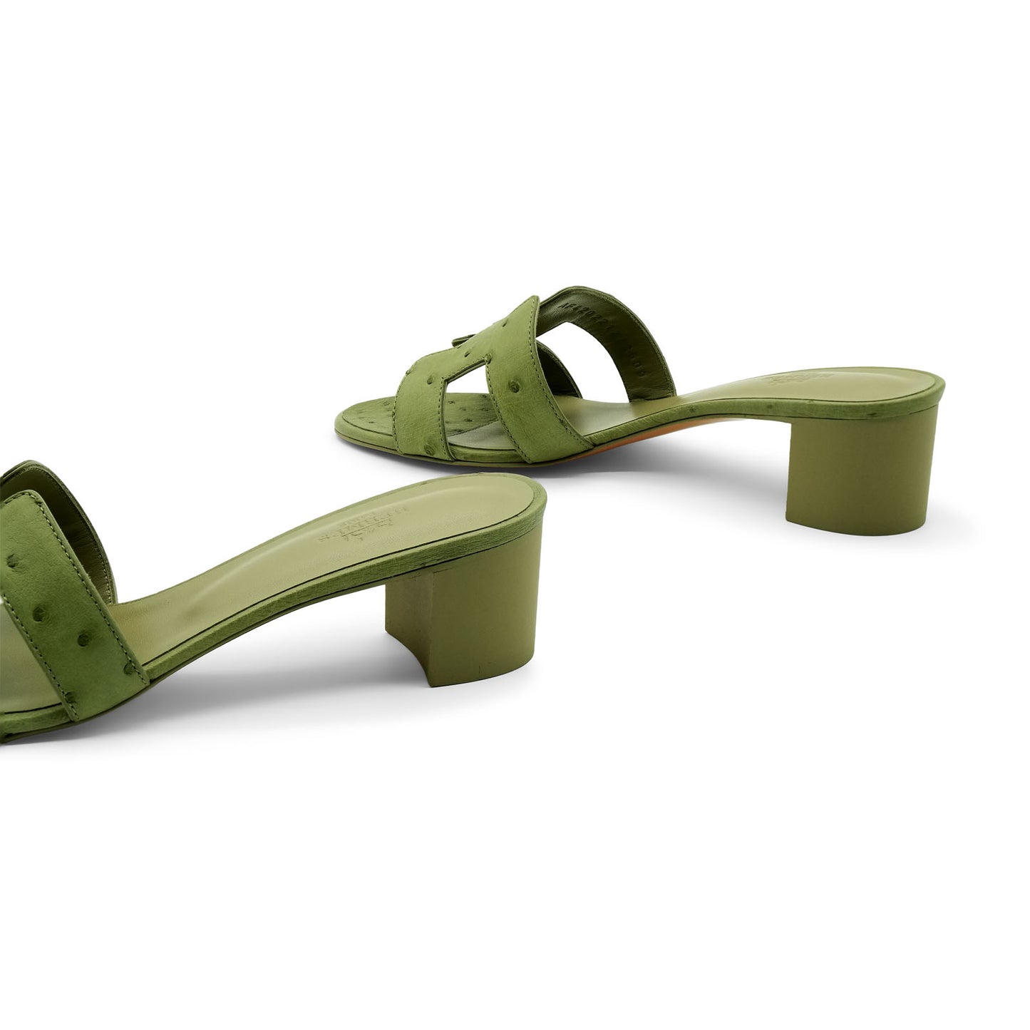 Hermès Oasis Sandal - Vert Ostrich (39)