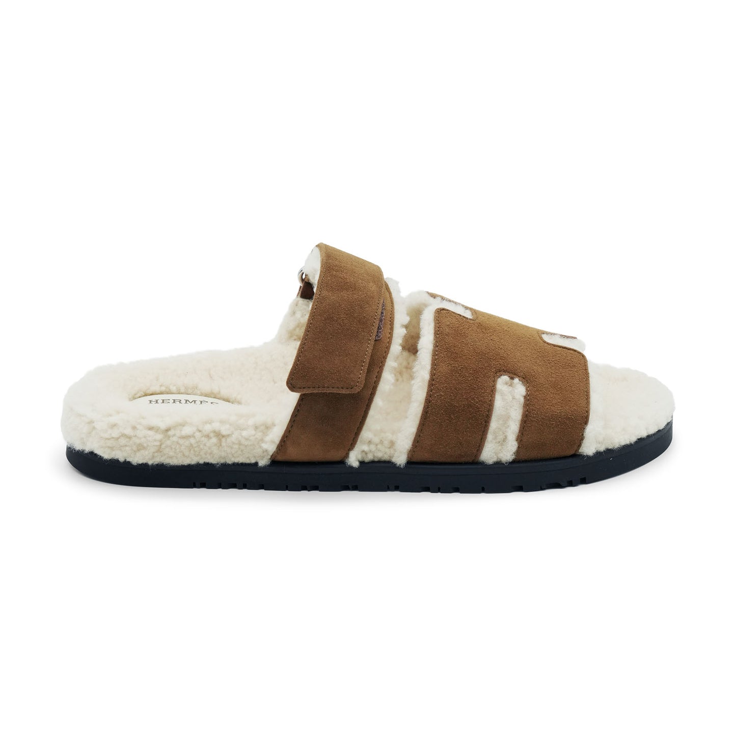 Hermès Chypre Sandal - Brun Fumé/Écru/Shearling (45)