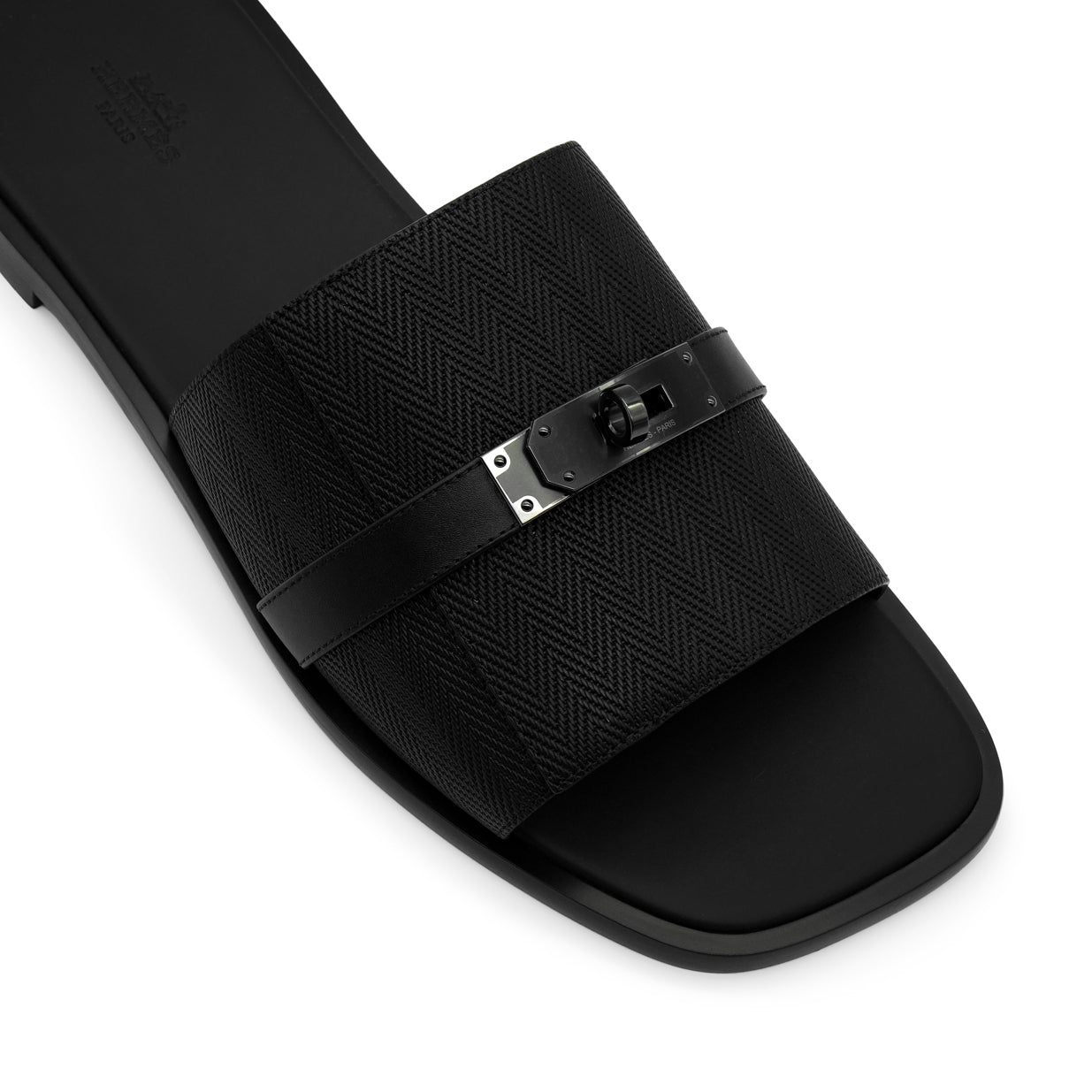 Hermès Gabriel Sandal - Noir/Canvas (45)