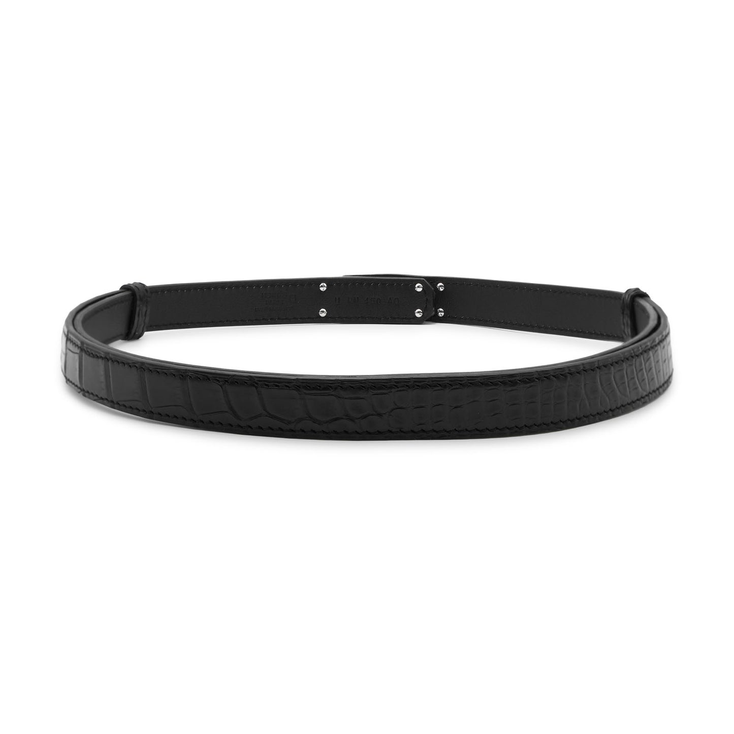 Hermès Kelly 18 Belt - Alligator Mat/White Gold