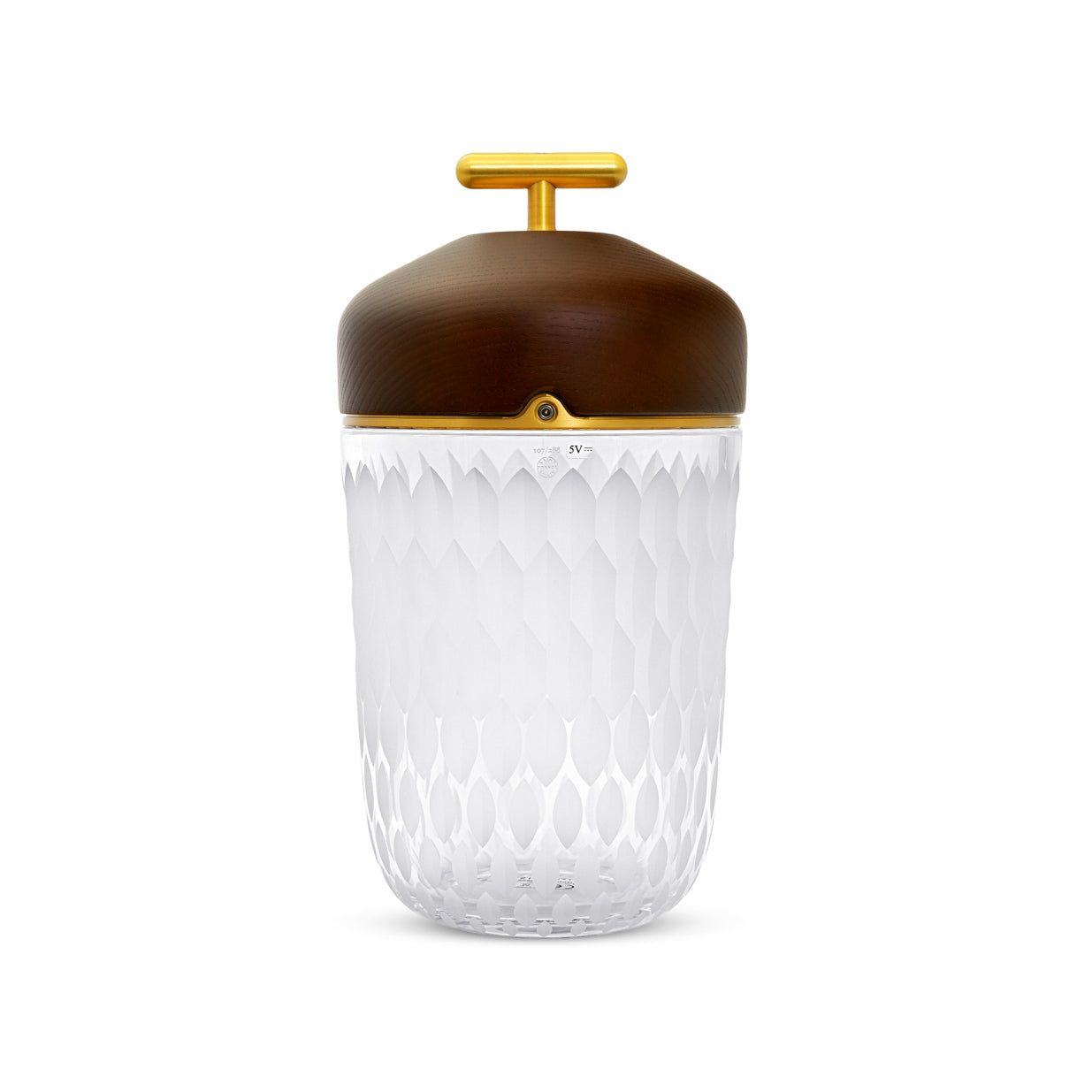 St Louis Dark Wood Satin-Finished Crystal Portable Lamp - Folia Line