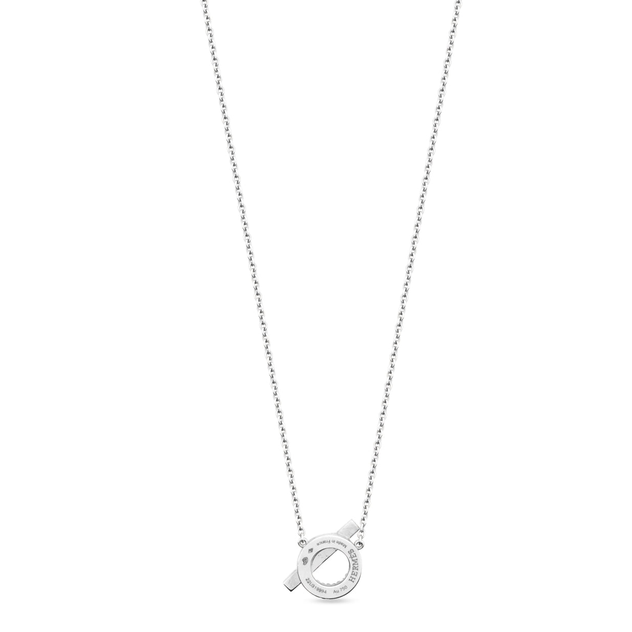Hermès Finesse Pendant Necklace - White Gold