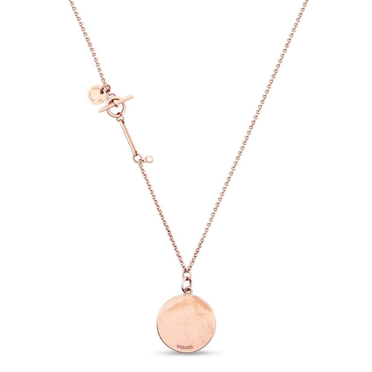 Hermès Ex-Libris Necklace - Rose Gold/Diamond (Medium Model)