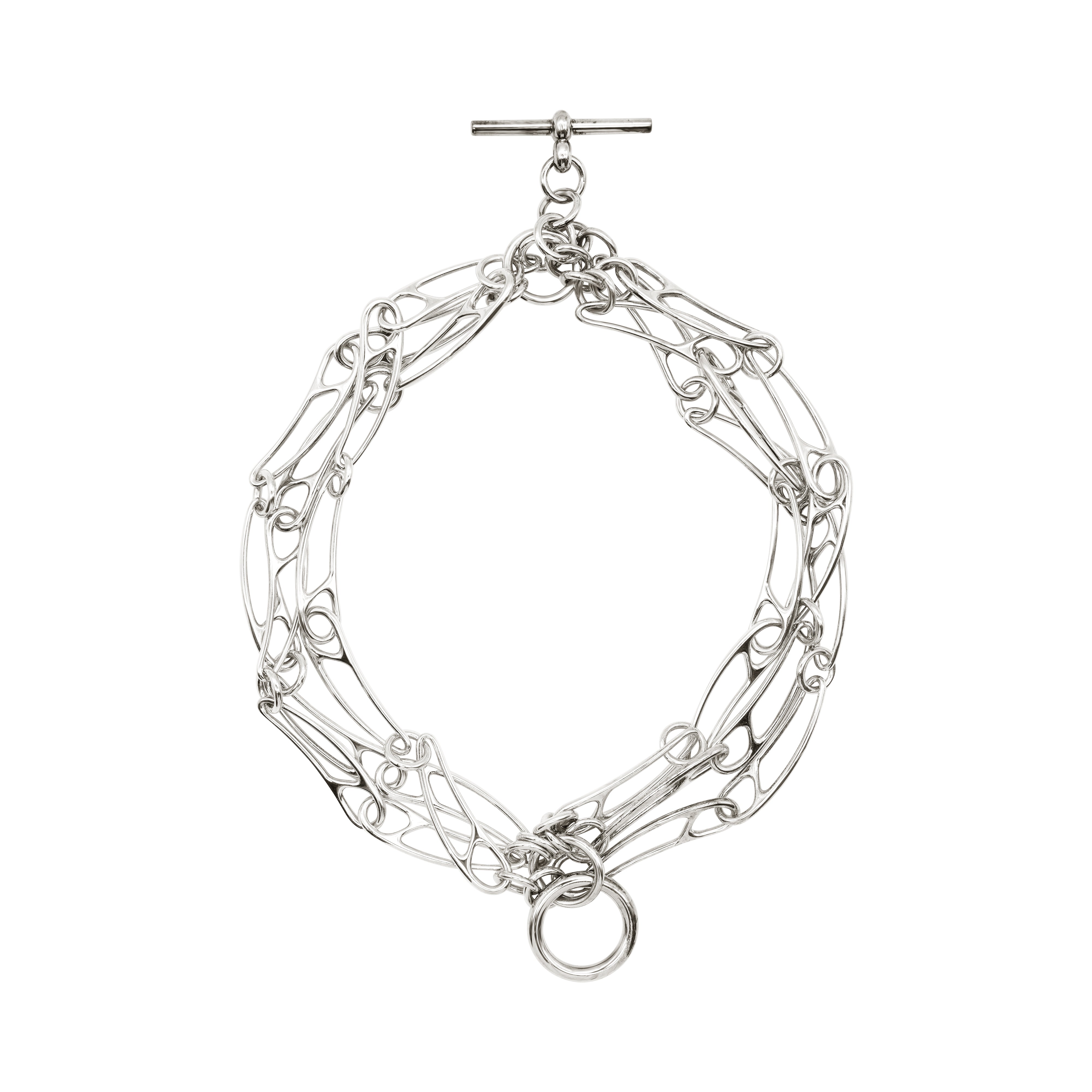 Hermès Chaîne d’Ancre Punk 6 Links Bracelet – Silver (Large Model)